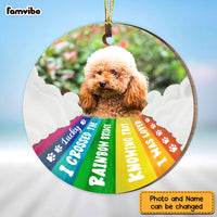 Personalized Dog Loss Memorial Gift Crossed The Rainbow Bridge Photo Circle Ornament 27610 thumb 1