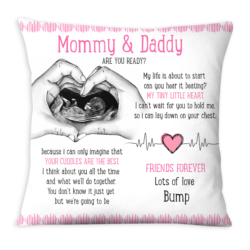 Personalized Gift For Baby Mommy & Daddy To Be My Life Is About To Start Pillow 27622 Primary Mockup