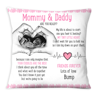 Personalized Gift For Baby Mommy & Daddy To Be My Life Is About To Start Pillow 27622 thumb 1