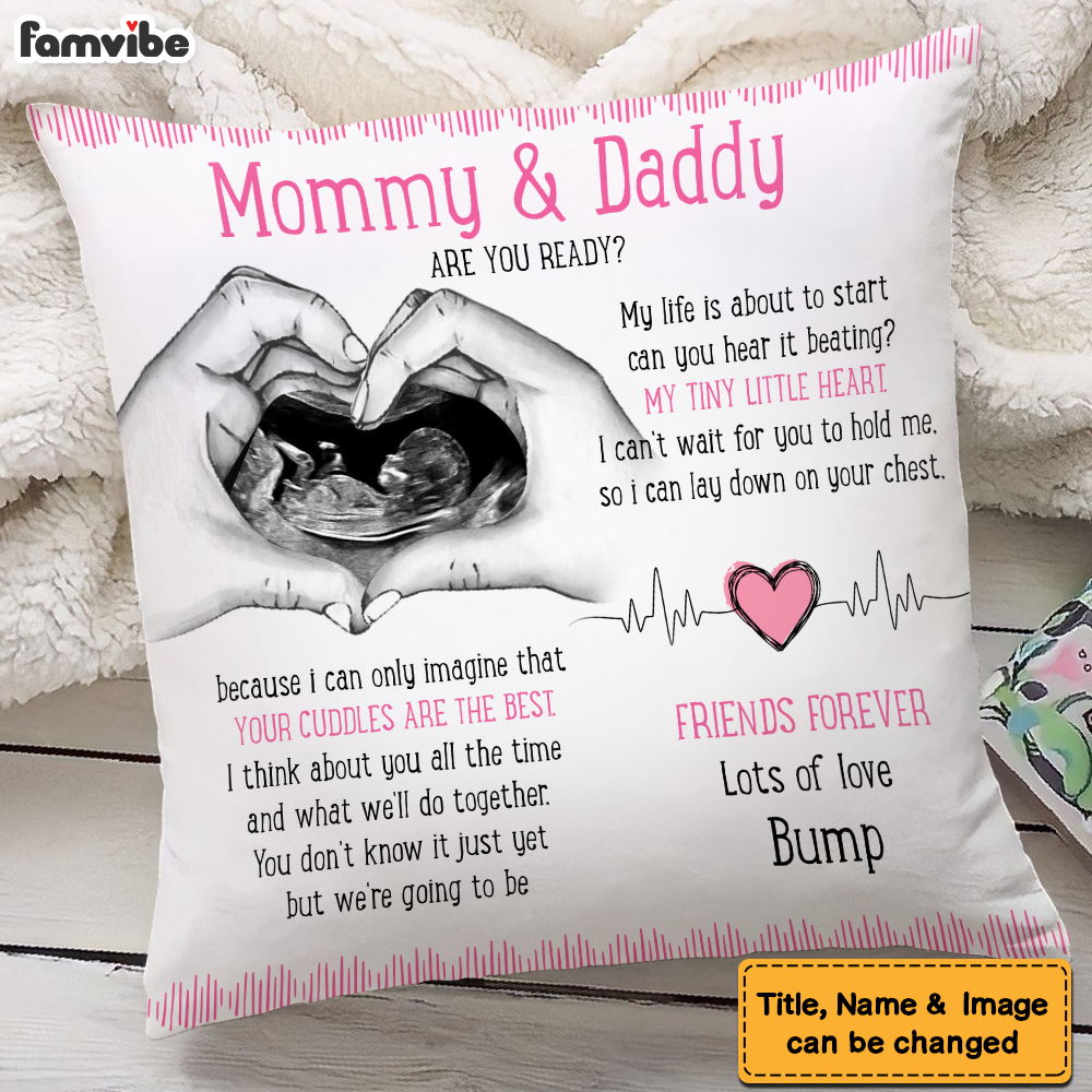 Personalized Gift For Baby Mommy & Daddy To Be My Life Is About To Start Pillow 27622 Primary Mockup