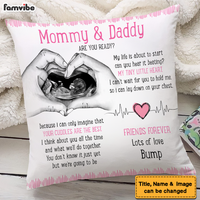 Personalized Gift For Baby Mommy & Daddy To Be My Life Is About To Start Pillow 27622 thumb 1