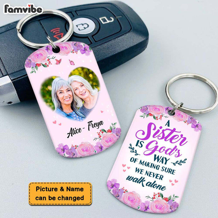 Personalized Custom Photo Gift Friends Sisters Aluminum Keychain 27624 1