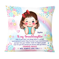 Personalized Gift For Granddaughter Watercolor Believe In Yourself Pillow 27625 thumb 1