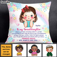 Personalized Gift For Granddaughter Watercolor Believe In Yourself Pillow 27625 thumb 1