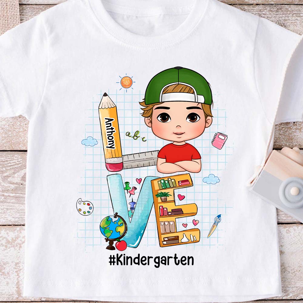 Personalized Gift For Grandson Back To School Love Kid T Shirt 27626 Mockup 2