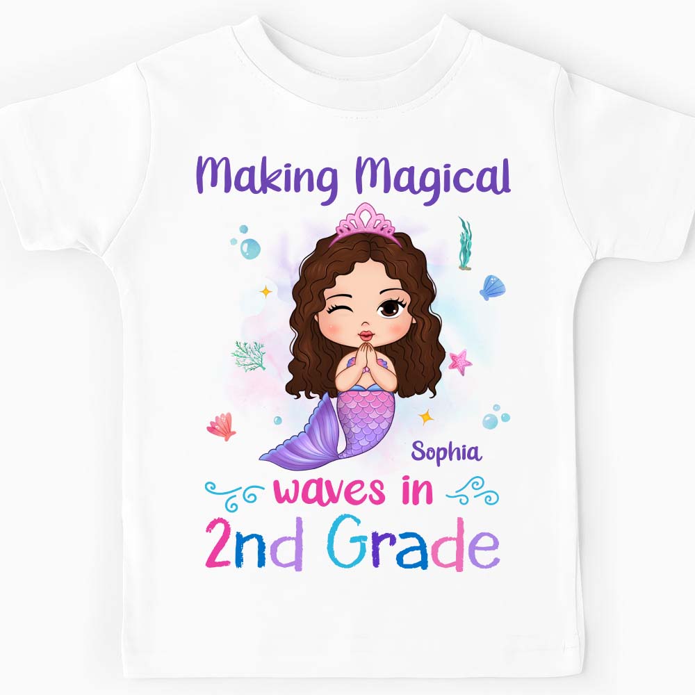 Personalized Gift For Granddaughter Cute Mermaid Back To School Kid T Shirt 27631 Mockup 2