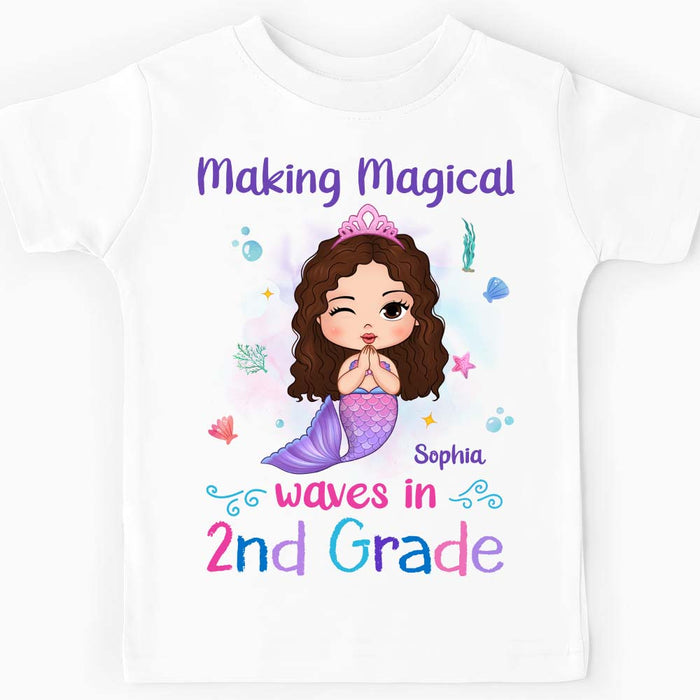 Personalized Gift For Granddaughter Cute Mermaid Back To School Kid T Shirt 27631 1