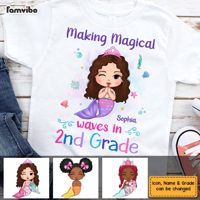 Personalized Gift For Granddaughter Cute Mermaid Back To School Kid T Shirt 27631 1