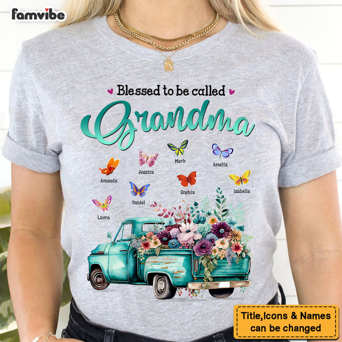 Personalized Gifts For Grandma Flower Truck Blessed To Be Called Shirt - Hoodie - Sweatshirt 27633 1
