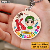 Personalized Gift For Grandson Back To School Wood Keychain 27634 thumb 1