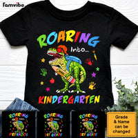 Personalized Back To School Gift For Grandson Roaring Dinosaur Kid T Shirt 27635 thumb 1