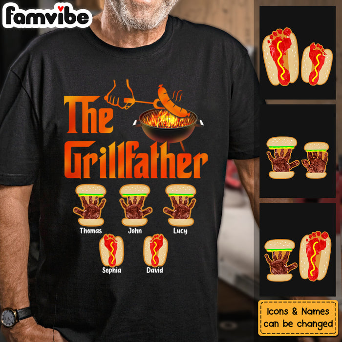 Personalized Gift For Grandpa For Papa The Grillfather Shirt - Hoodie - Sweatshirt 27636 1
