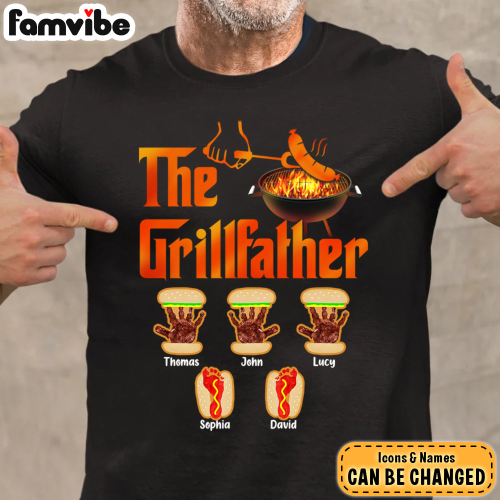 Personalized Gift For Grandpa For Papa The Grillfather Shirt Hoodie Sweatshirt 27636 Primary Mockup