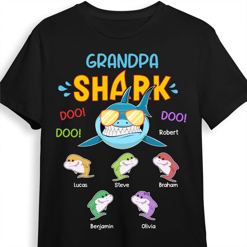Personalized Gift For Grandpa Shark Shirt Hoodie Sweatshirt 27638 Primary Mockup