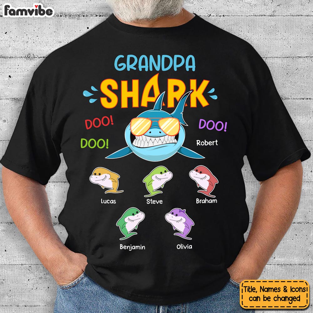 Personalized Gift For Grandpa Shark Shirt Hoodie Sweatshirt 27638 Primary Mockup