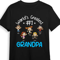 Personalized Gift For Grandpa Cartoon Kids World's Greatest #1 Grandpa Shirt - Hoodie - Sweatshirt 27639 thumb 1