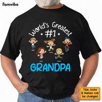Personalized Gift For Grandpa Cartoon Kids World's Greatest #1 Grandpa Shirt - Hoodie - Sweatshirt 27639 thumb 1