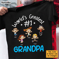 Personalized Gift For Grandpa Cartoon Kids World's Greatest #1 Grandpa Shirt - Hoodie - Sweatshirt 27639 thumb 1