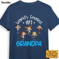 Personalized Gift For Grandpa Cartoon Kids World's Greatest #1 Grandpa Shirt - Hoodie - Sweatshirt 27639 thumb 1