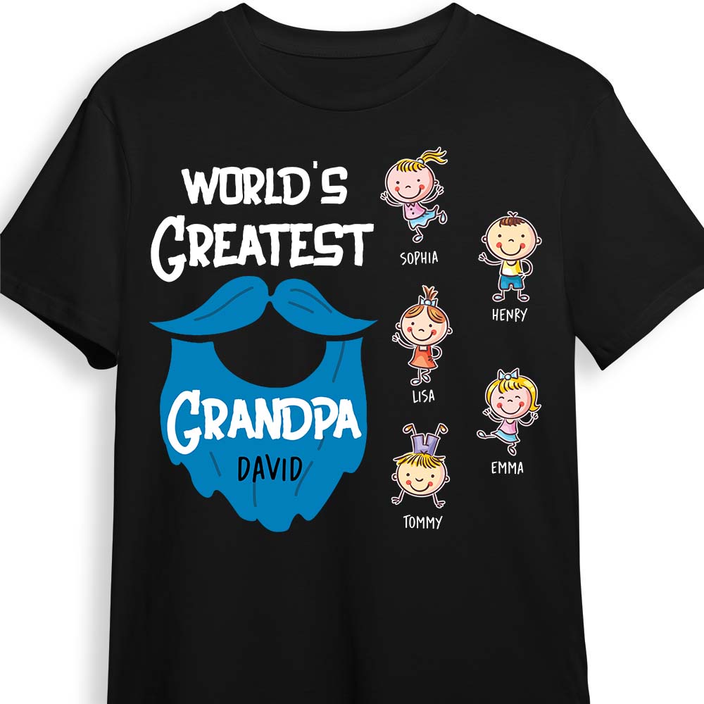 Personalized Girt For Grandpa Doodle Kids World's Greatest Grandpa Shirt Hoodie Sweatshirt 27641 Primary Mockup