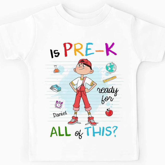 Personalized Back To School Gift For Grandson Ready For All Of This Kid T Shirt 27643 1