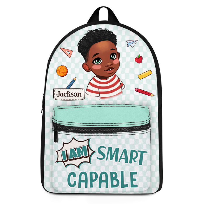 Personalized Gift For Grandson I Am Quote Black Kid BackPack 27653 1