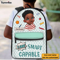 Personalized Gift For Grandson I Am Quote Black Kid BackPack 27653 thumb 1