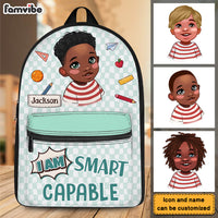Personalized Gift For Grandson I Am Quote Black Kid BackPack 27653 thumb 1