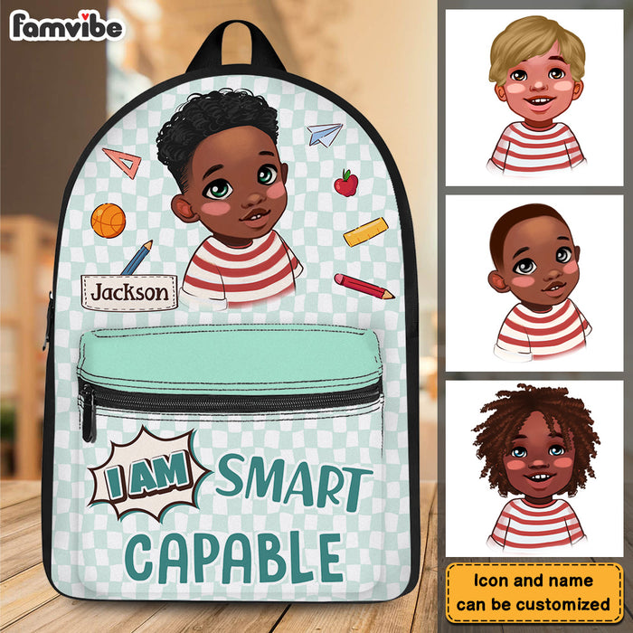 Personalized Gift For Grandson I Am Quote Black Kid BackPack 27653 1