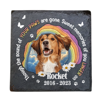 Personalized Gift For Pet Lover Paw Sound Square Memorial Stone 27654 thumb 1