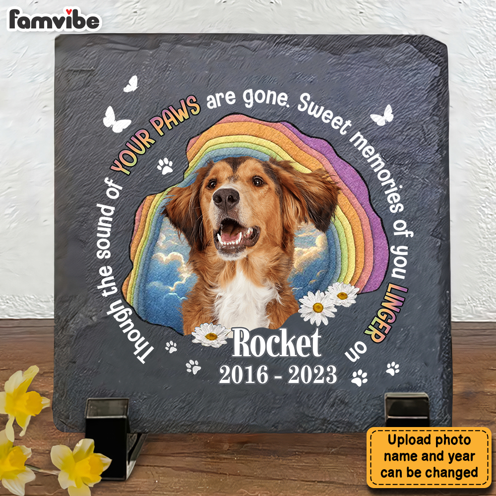 Personalized Gift For Pet Lover Paw Sound Square Memorial Stone 27654 Primary Mockup