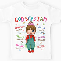 Personalized Birthday Gift For Granddaughter God Says I Am Kid T Shirt 27655 thumb 1