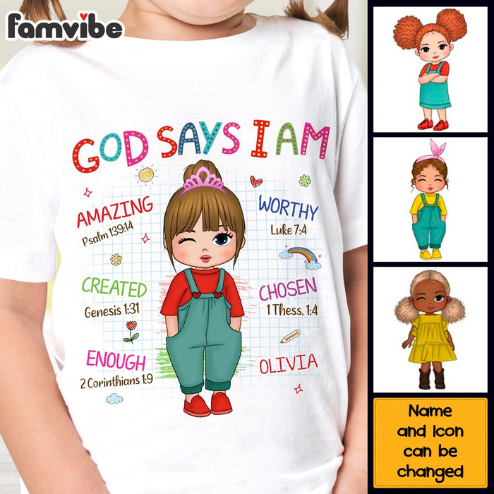 Personalized Birthday Gift For Granddaughter God Says I Am Kid T Shirt 27655 1