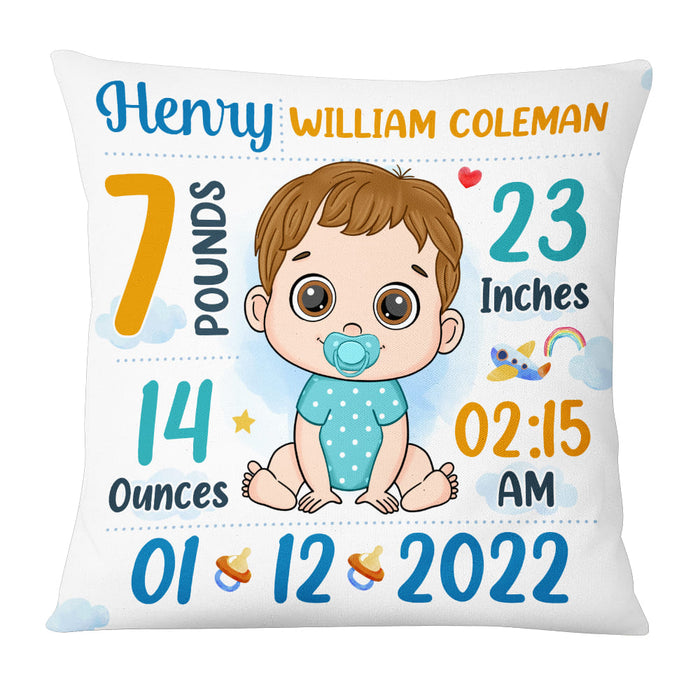Personalized Gift For Newborn Baby Birth Announcement Pillow 27658 1