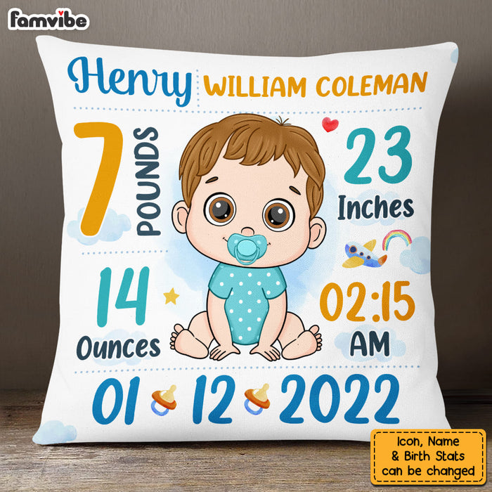 Personalized Gift For Newborn Baby Birth Announcement Pillow 27658 1