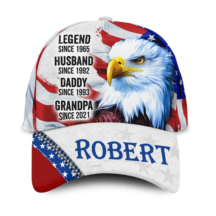 Personalized Gift For Grandpa Eagle Legend Husband Daddy Grandpa Cap 27662 1