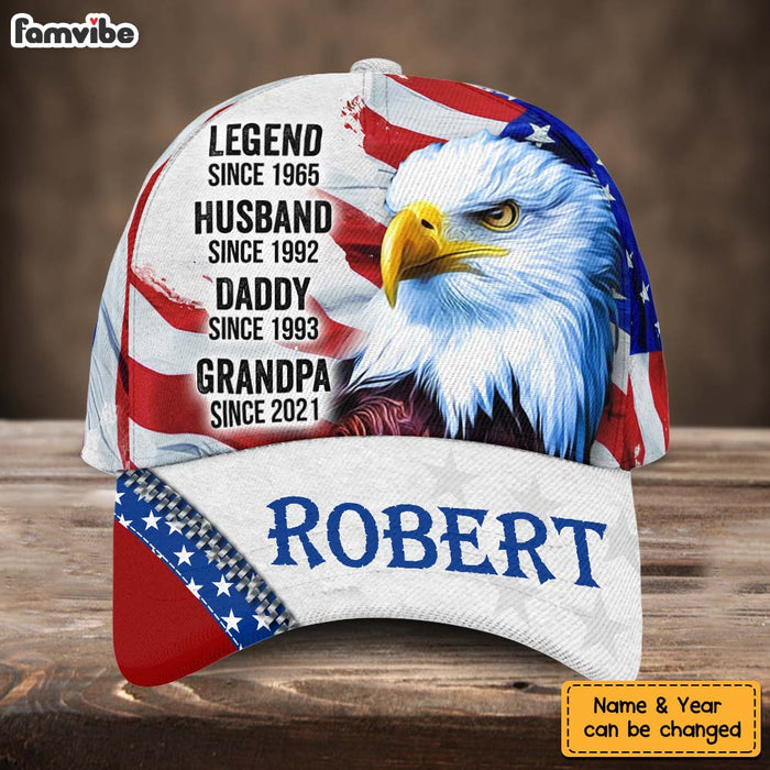 Personalized Gift For Grandpa Eagle Legend Husband Daddy Grandpa Cap 27662 1