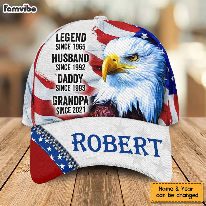 Personalized Gift For Grandpa Eagle Legend Husband Daddy Grandpa Cap 27662 1