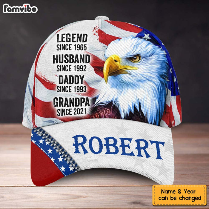 Personalized Gift For Grandpa Eagle Legend Husband Daddy Grandpa Cap 27662 1