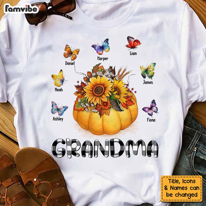 Personalized Gift For Grandma Fall Pumpkin Butterflies Shirt - Hoodie - Sweatshirt 27664 1