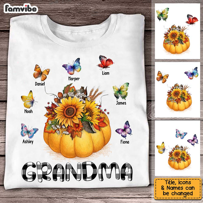 Personalized Gift For Grandma Fall Pumpkin Butterflies Shirt - Hoodie - Sweatshirt 27664 1