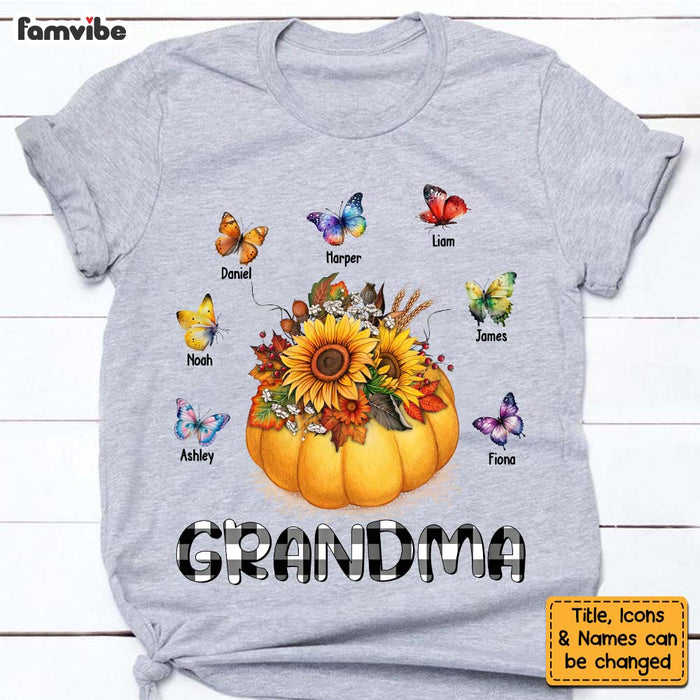 Personalized Gift For Grandma Fall Pumpkin Butterflies Shirt - Hoodie - Sweatshirt 27664 1