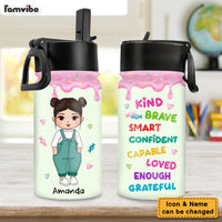 Personalized Gifts For Granddaughter Affirmation Kind Kids Water Bottle With Straw Lid 27665 thumb 1