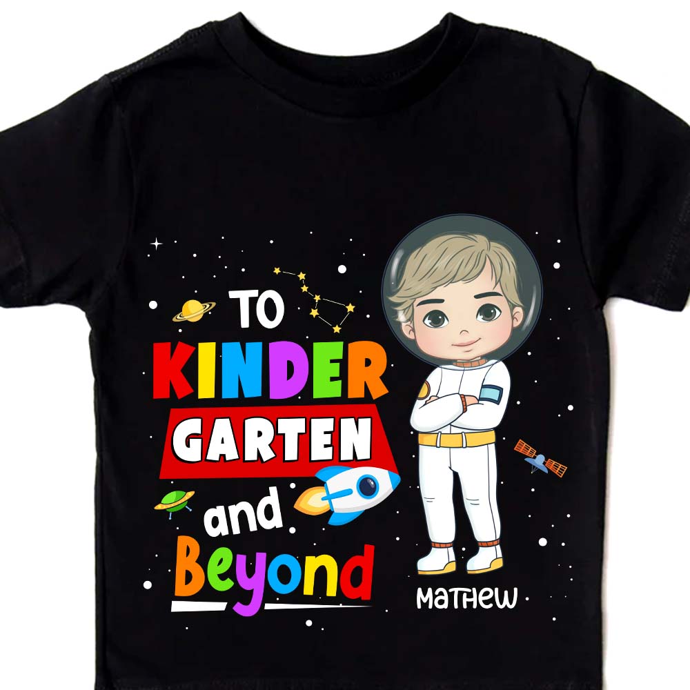 Personalized Gift For Grandson Back To School Astronaut Kid T Shirt 27672 Mockup Black