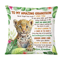 Personalized Birthday Gift For Grandson "To My Grandson" Tiger Pillow 27673 thumb 1