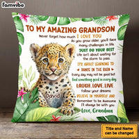 Personalized Birthday Gift For Grandson "To My Grandson" Tiger Pillow 27673 thumb 1