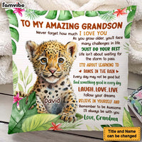 Personalized Birthday Gift For Grandson "To My Grandson" Tiger Pillow 27673 thumb 1