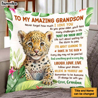Personalized Birthday Gift For Grandson "To My Grandson" Tiger Pillow 27673 thumb 1