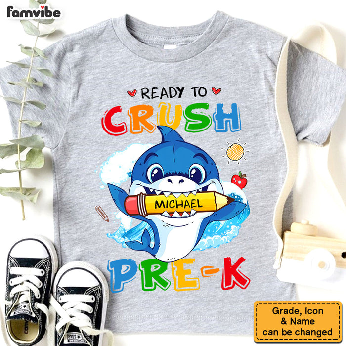 Personalized Back To School Gift For Grandson Cute Shark Kid T Shirt 27676 1