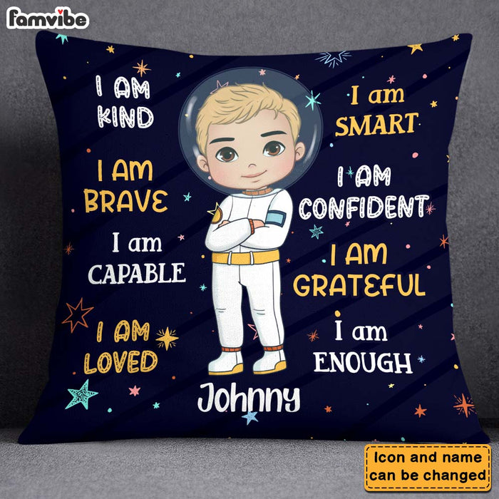 Personalized Gift For Grandson Astronaut I Am Kind Pillow 27680 1